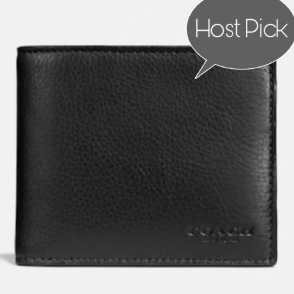 Men’s black leather Coach 3 in 1 wallet NWT